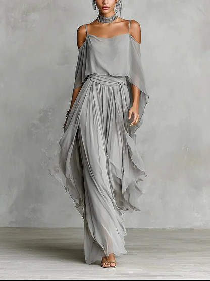 Isabela | Conjunto fluido gris