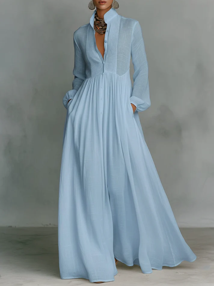 Lioren | Vestido largo de caída suave
